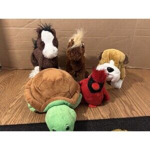 Webkinz Lot Cardinal, Sea Turtle , Bulldog, Brown Horse & Clydesdale NO CODES